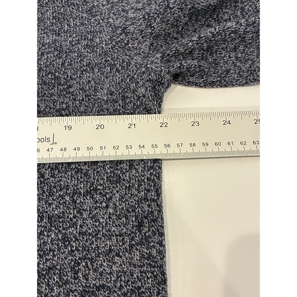 J.Crew Mens Lambswool Blend Cowl Neck Fisherman Sweater L Blue Marled Academia - Picture 7 of 8